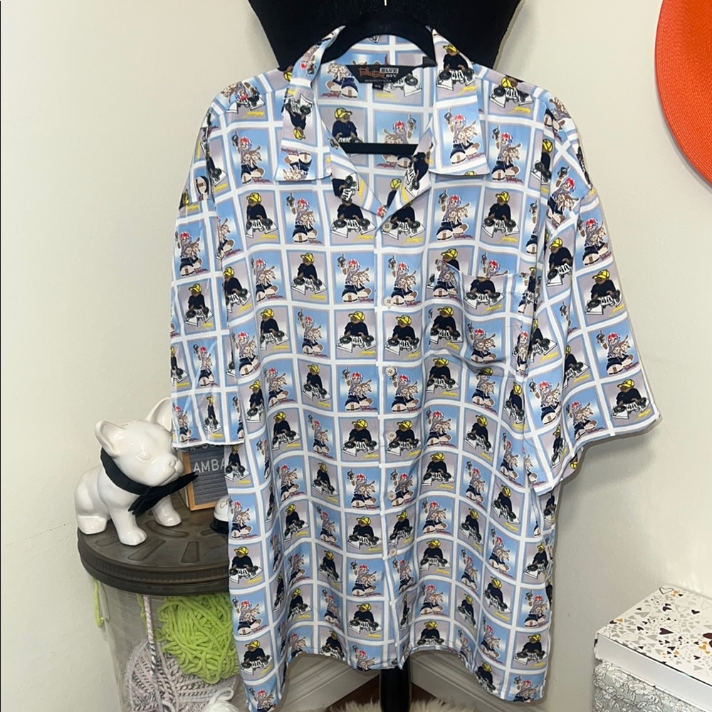 Blue Boy DJ & Dice Rolling Graphic  Shirt Sz. 2XL